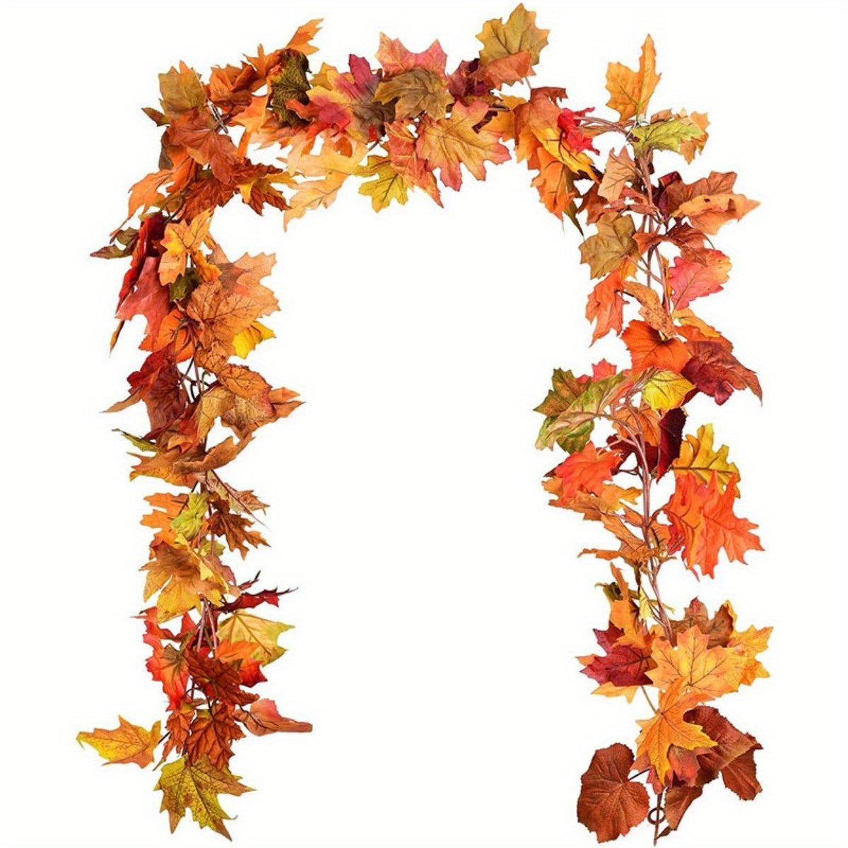 2-Pack Artificial Maple Leaf Garland – 11.8ft Fall Autumn Decoration