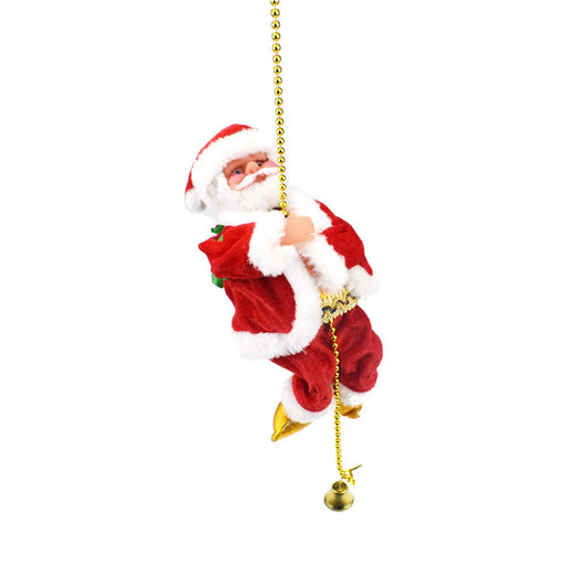 Electric Climbing Santa Claus Decoration – Animated Christmas Ornament with Rope Ladder