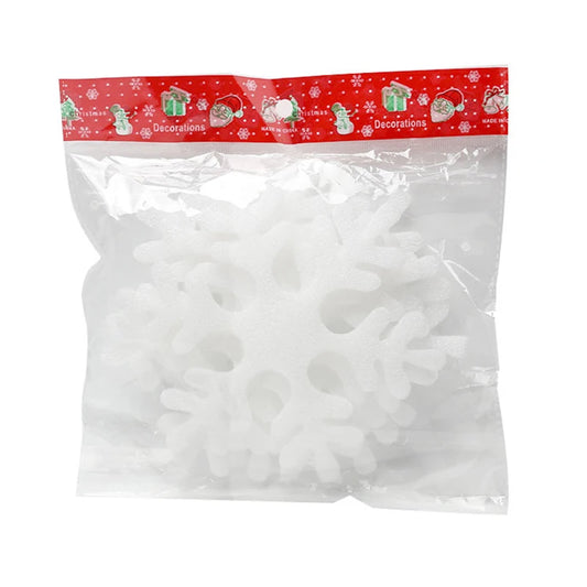 Foam Snowflake Christmas Decorations – 6-Pack Hanging Ornaments for Tree & Window