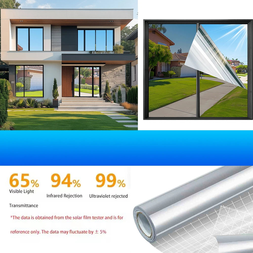 One Way Window Privacy Film – Reflective Anti-UV Sun Blocking Vinyl Glass Sticker