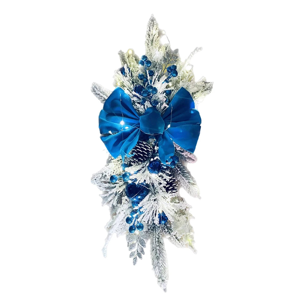 Christmas Swag Wreath with/without Lights – Festive Door & Window Garland Decoration