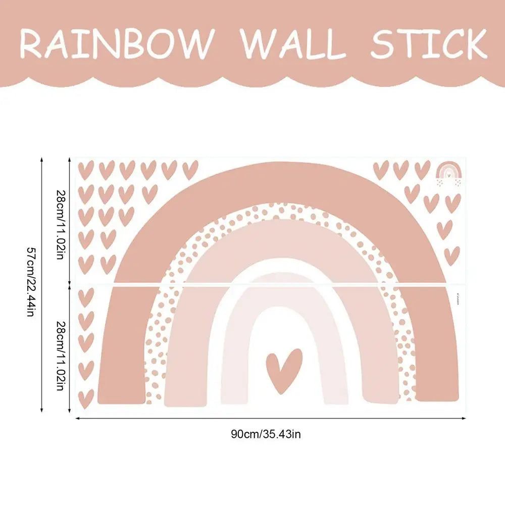 Boho Love Heart Rainbow Wall Stickers