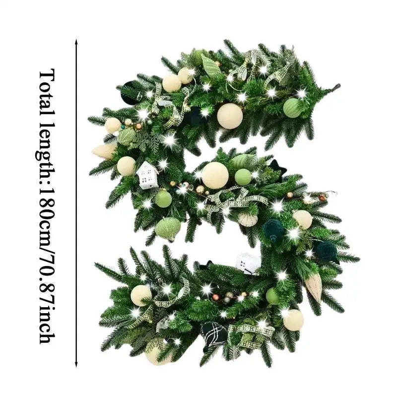 6FT Light Up Christmas Garland with Pine Cones & LED Lights