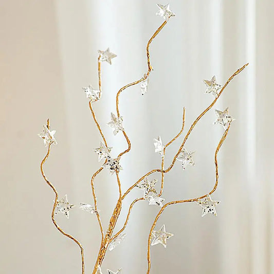 Christmas Glitter Stems – Golden Tree & Wreath Ornaments