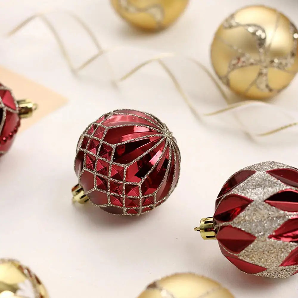 16PCS Christmas Tree Ball Ornaments – Bright Painted Decorations