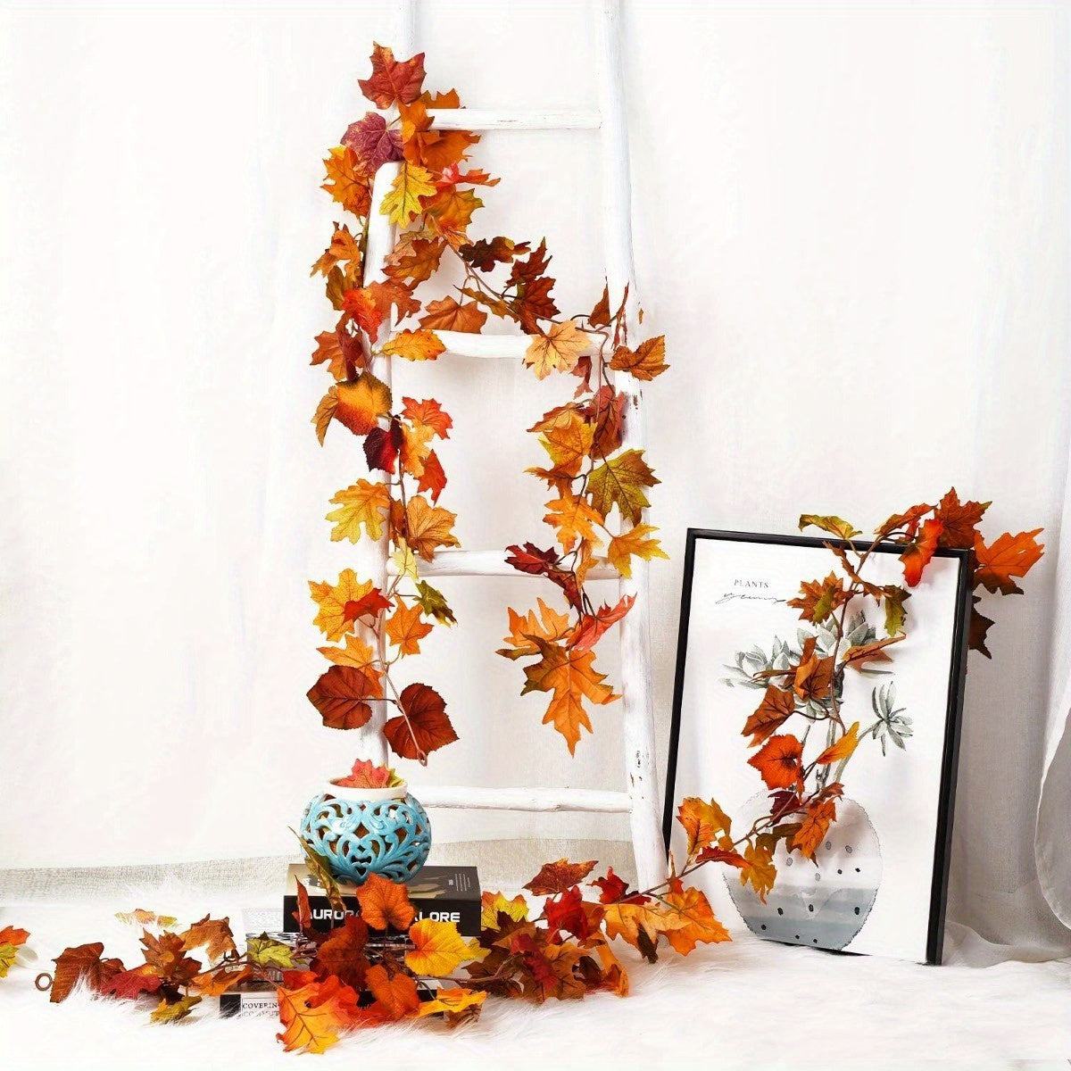 2-Pack Artificial Maple Leaf Garland – 11.8ft Fall Autumn Decoration