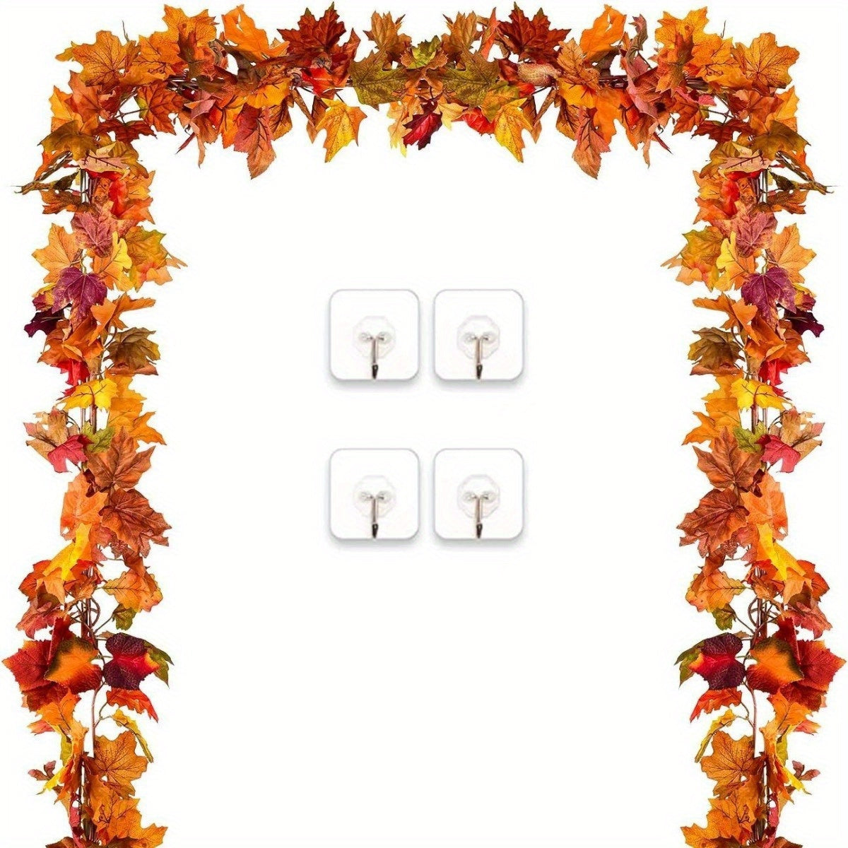2-Pack Artificial Maple Leaf Garland – 11.8ft Fall Autumn Decoration