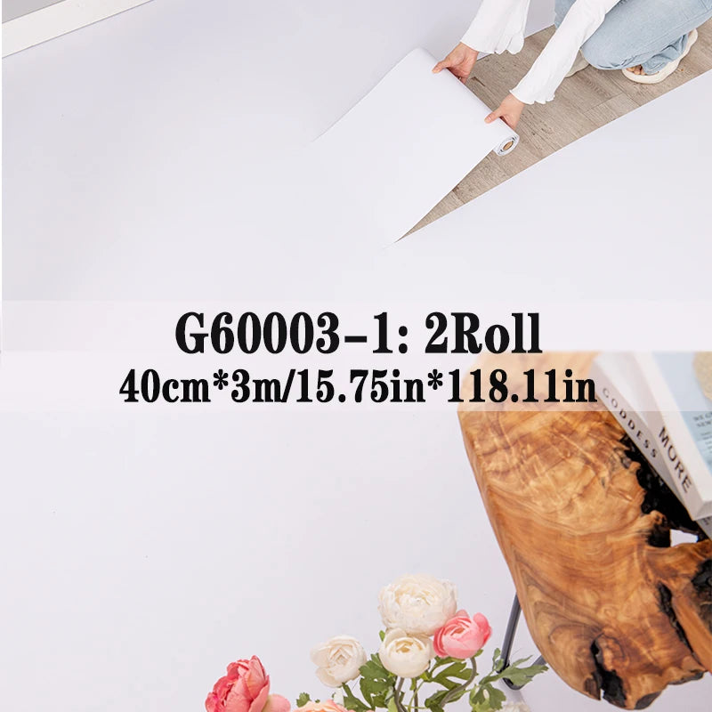 NINETAI Peel and Stick Vinyl Floor Tile Rolls – 2 Pack Wood Grain Flooring 25.8 Sq.Ft