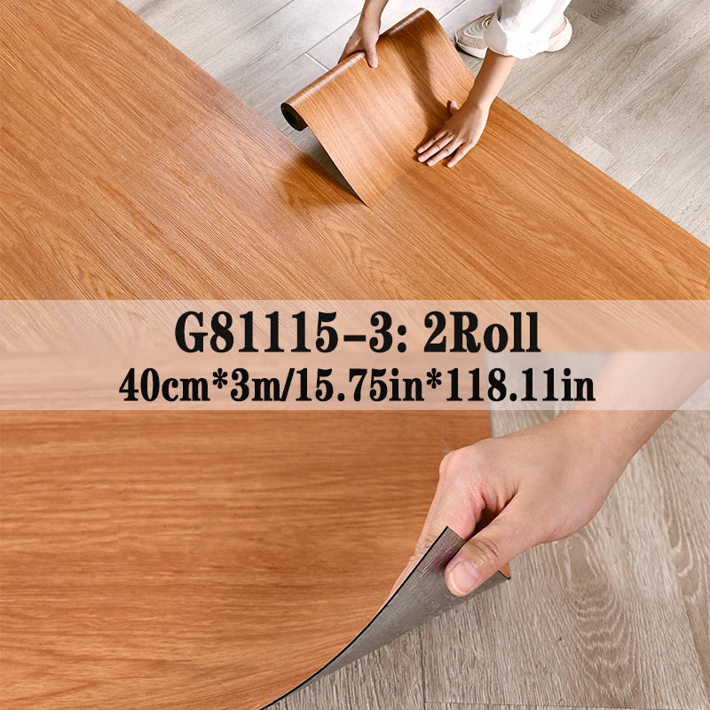 NINETAI Peel and Stick Vinyl Floor Tile Rolls – 2 Pack Wood Grain Flooring 25.8 Sq.Ft