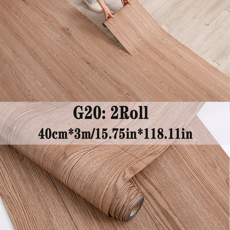 NINETAI Peel and Stick Vinyl Floor Tile Rolls – 2 Pack Wood Grain Flooring 25.8 Sq.Ft