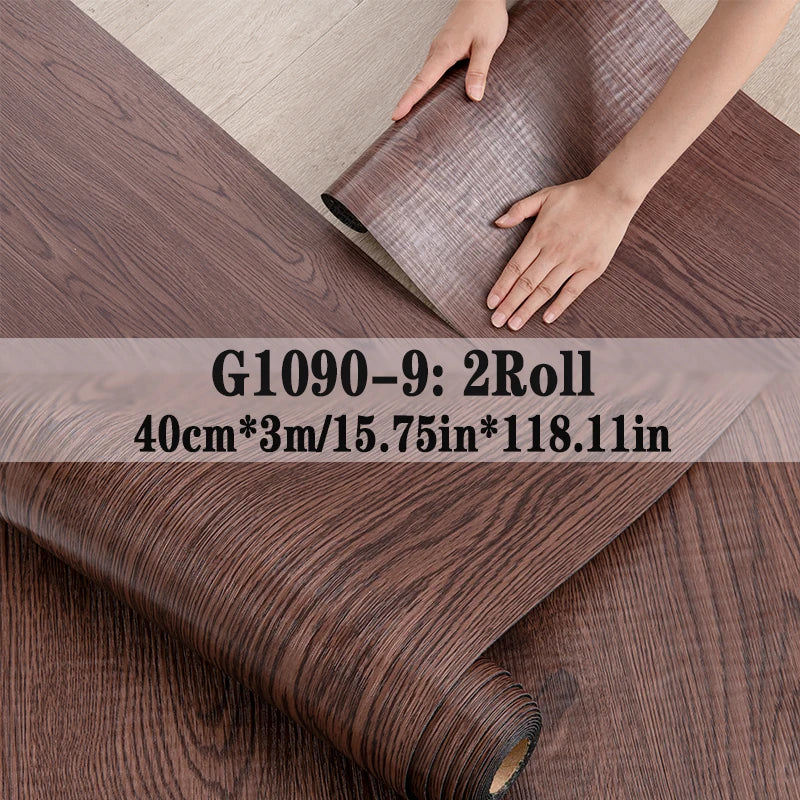 NINETAI Peel and Stick Vinyl Floor Tile Rolls – 2 Pack Wood Grain Flooring 25.8 Sq.Ft