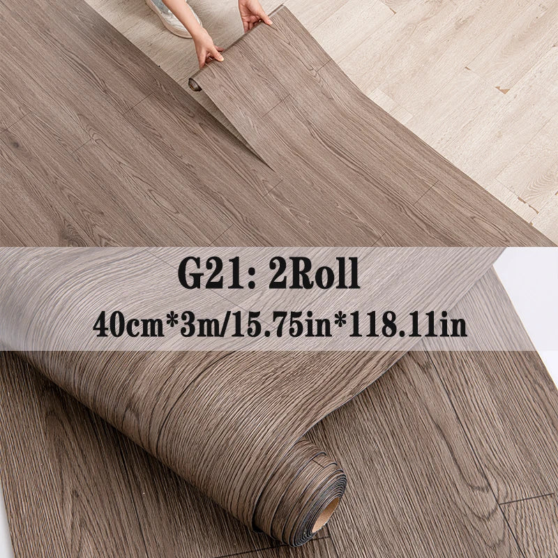 NINETAI Peel and Stick Vinyl Floor Tile Rolls – 2 Pack Wood Grain Flooring 25.8 Sq.Ft
