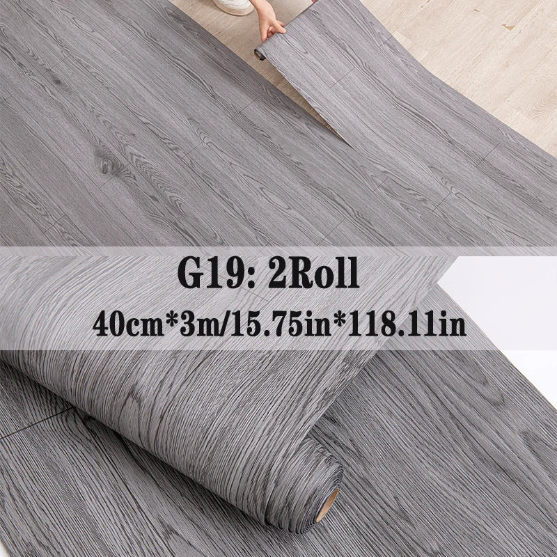 NINETAI Peel and Stick Vinyl Floor Tile Rolls – 2 Pack Wood Grain Flooring 25.8 Sq.Ft