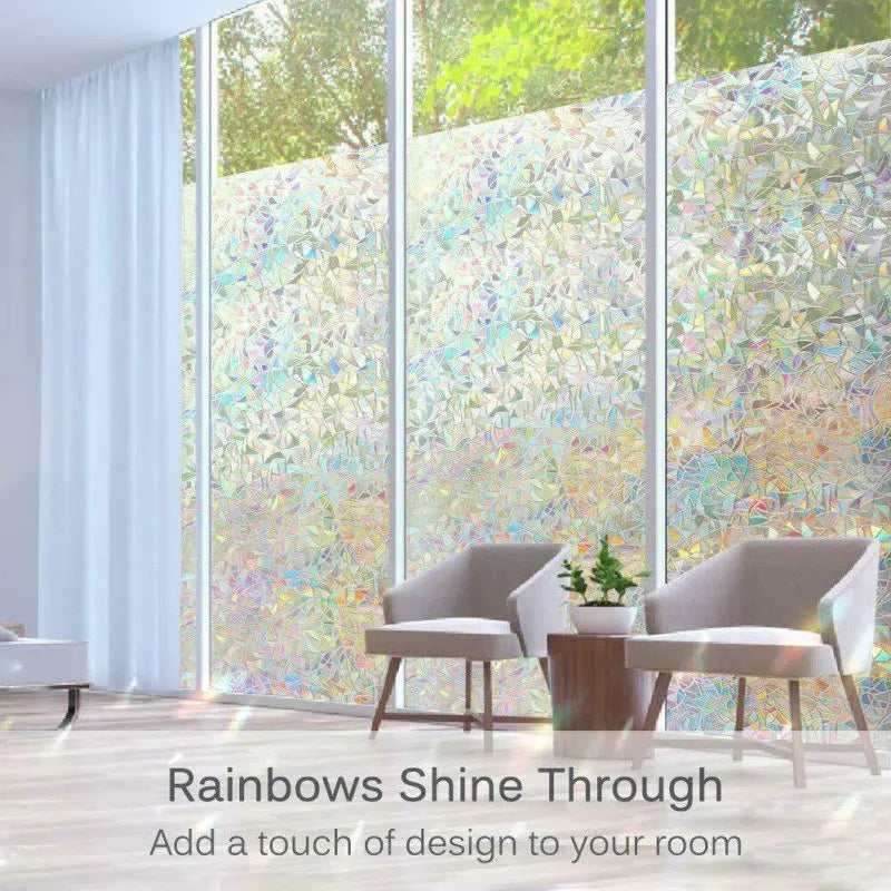 3D Anti-Static Opaque Glass Sticker – Glue-Free Decorative Window Film with Flower Design