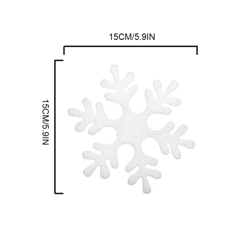 Foam Snowflake Christmas Decorations – 6-Pack Hanging Ornaments for Tree & Window