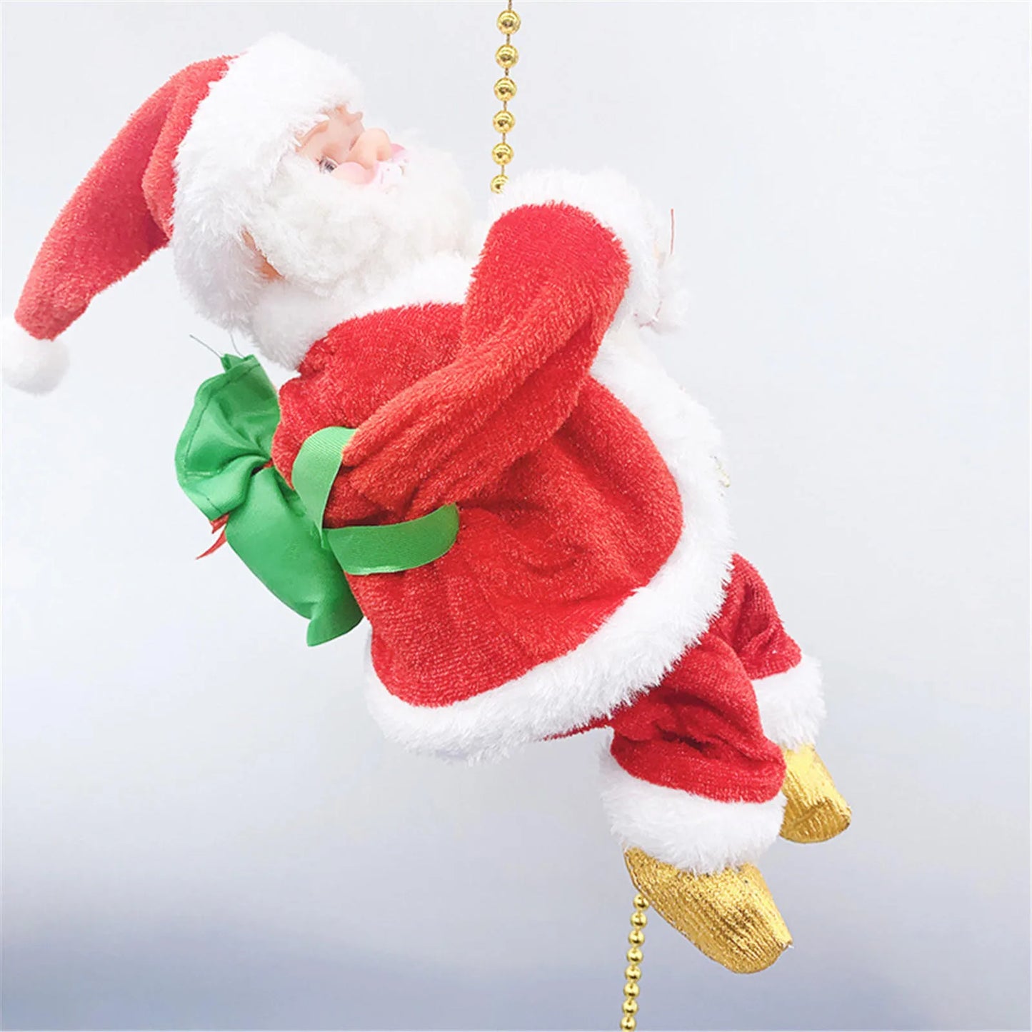 Electric Climbing Santa Claus Decoration – Animated Christmas Ornament with Rope Ladder