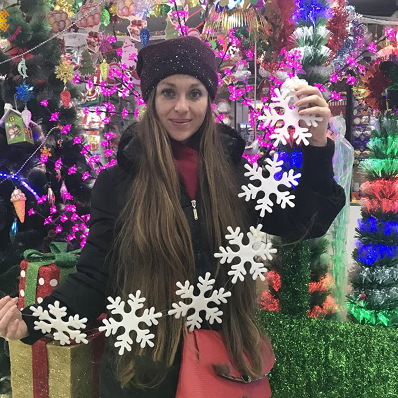 Foam Snowflake Christmas Decorations – 6-Pack Hanging Ornaments for Tree & Window