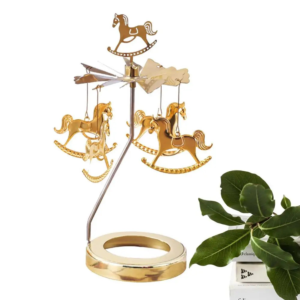 Thermal Rotating Candle Holder – Stainless Steel Carousel Candlestick for Table & Event Decor