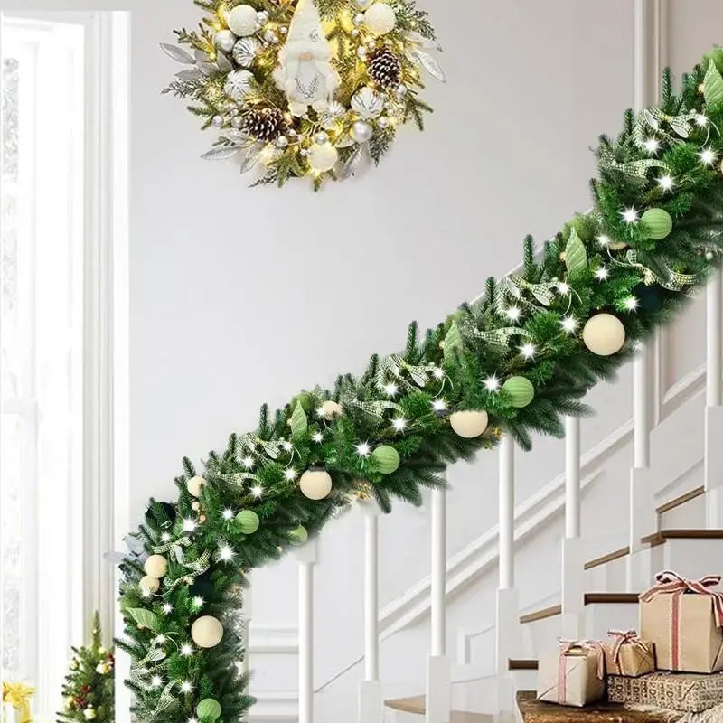 6FT Light Up Christmas Garland with Pine Cones & LED Lights