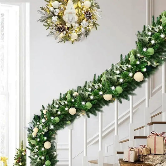 6FT Light Up Christmas Garland with Pine Cones & LED Lights