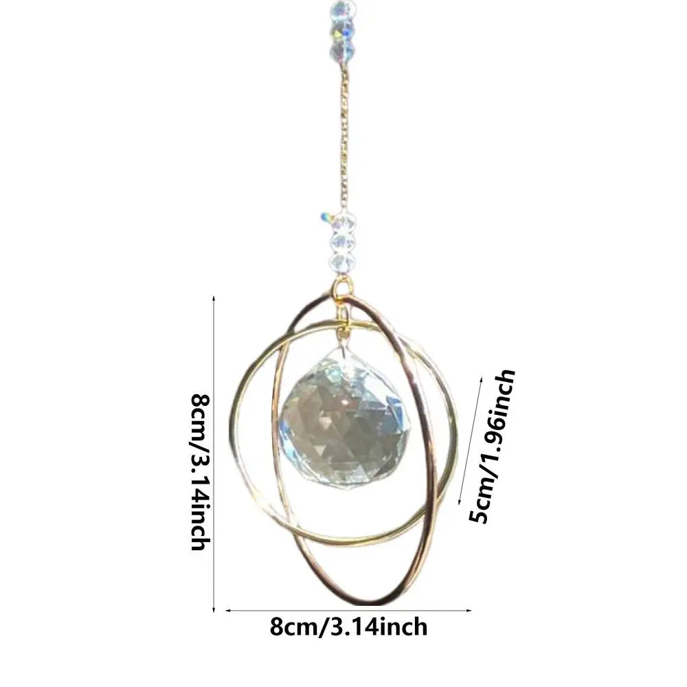 Crystal Moon Suncatcher – Hanging Rainbow Prism Wind Chime