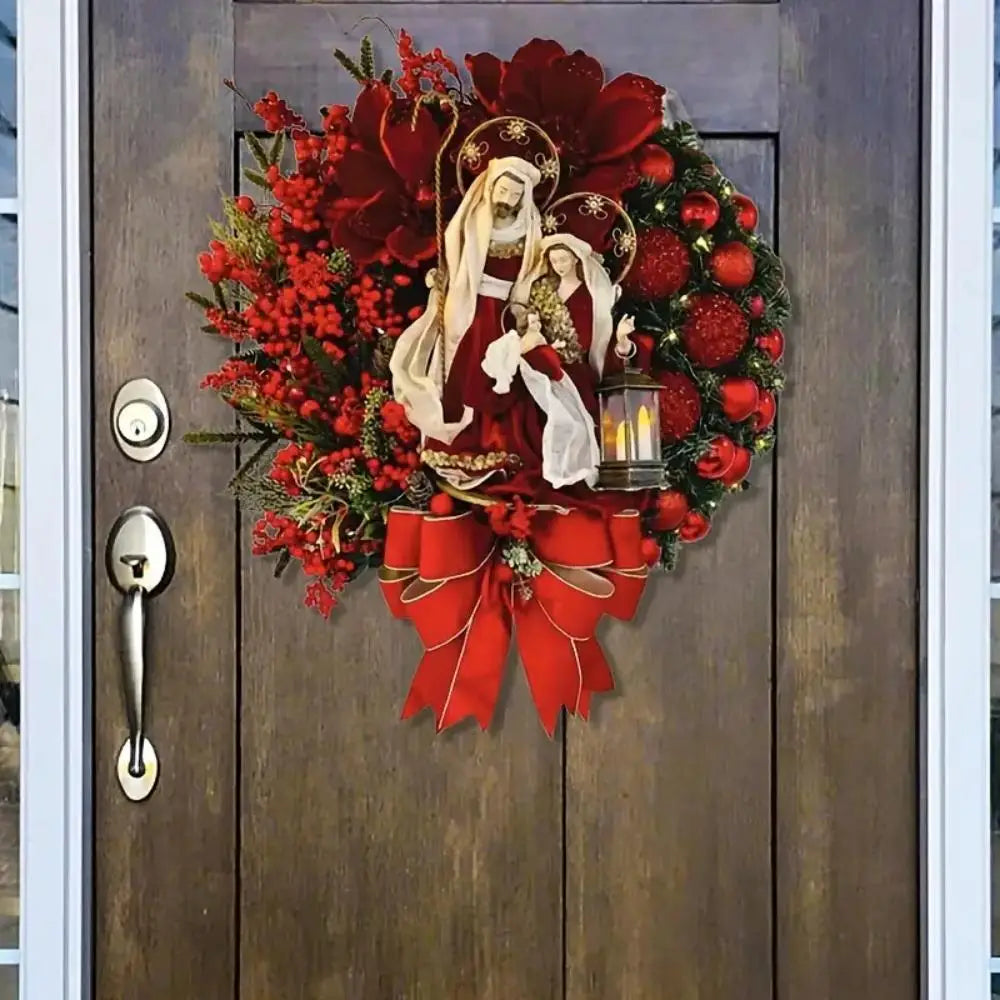 Farmhouse Rustic Christmas Wreath for Front Door