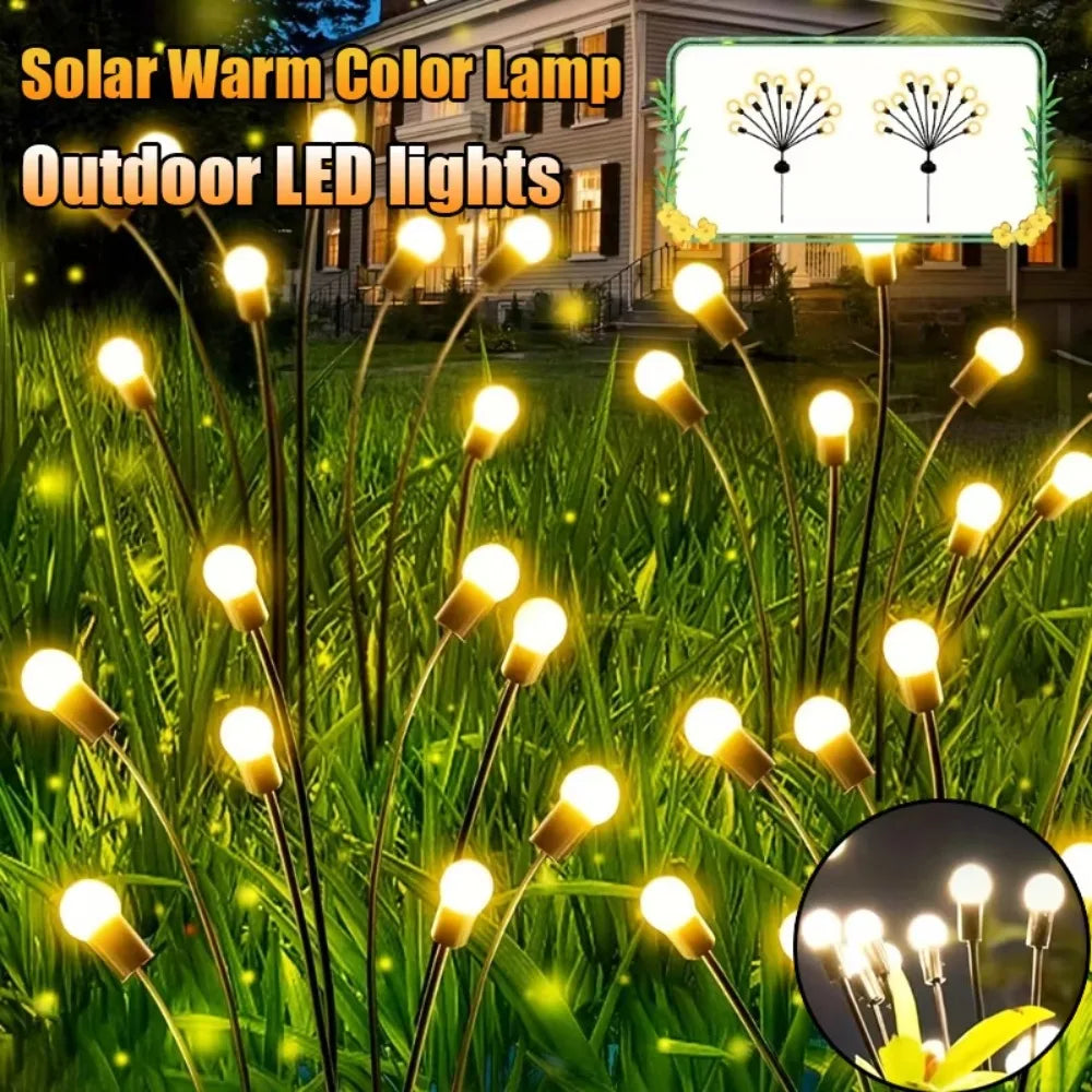 10-LED Solar Firefly Garden Lights – Waterproof Outdoor Swaying Pathway Decoration
