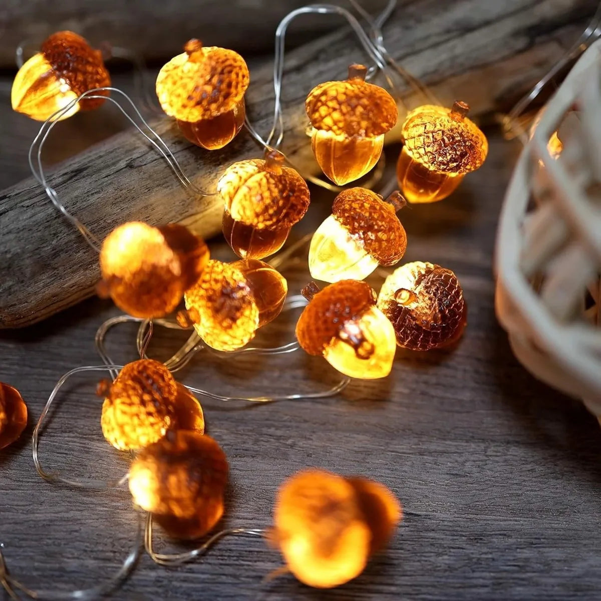 3D Acorn String Lights – Battery-Powered Thanksgiving & Christmas Decorative Lights