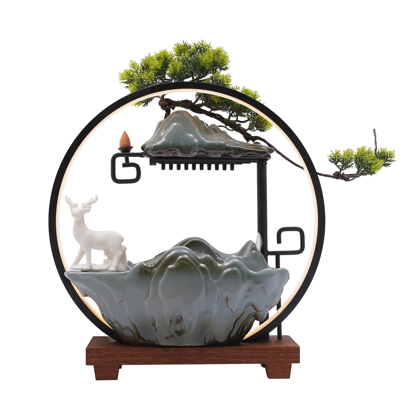 Indoor Tabletop Water Fountain with Mist and LED