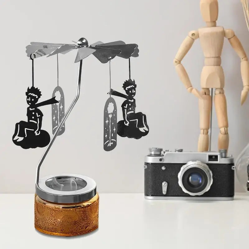 Thermal Rotating Candle Holder – Stainless Steel Carousel Candlestick for Table & Event Decor