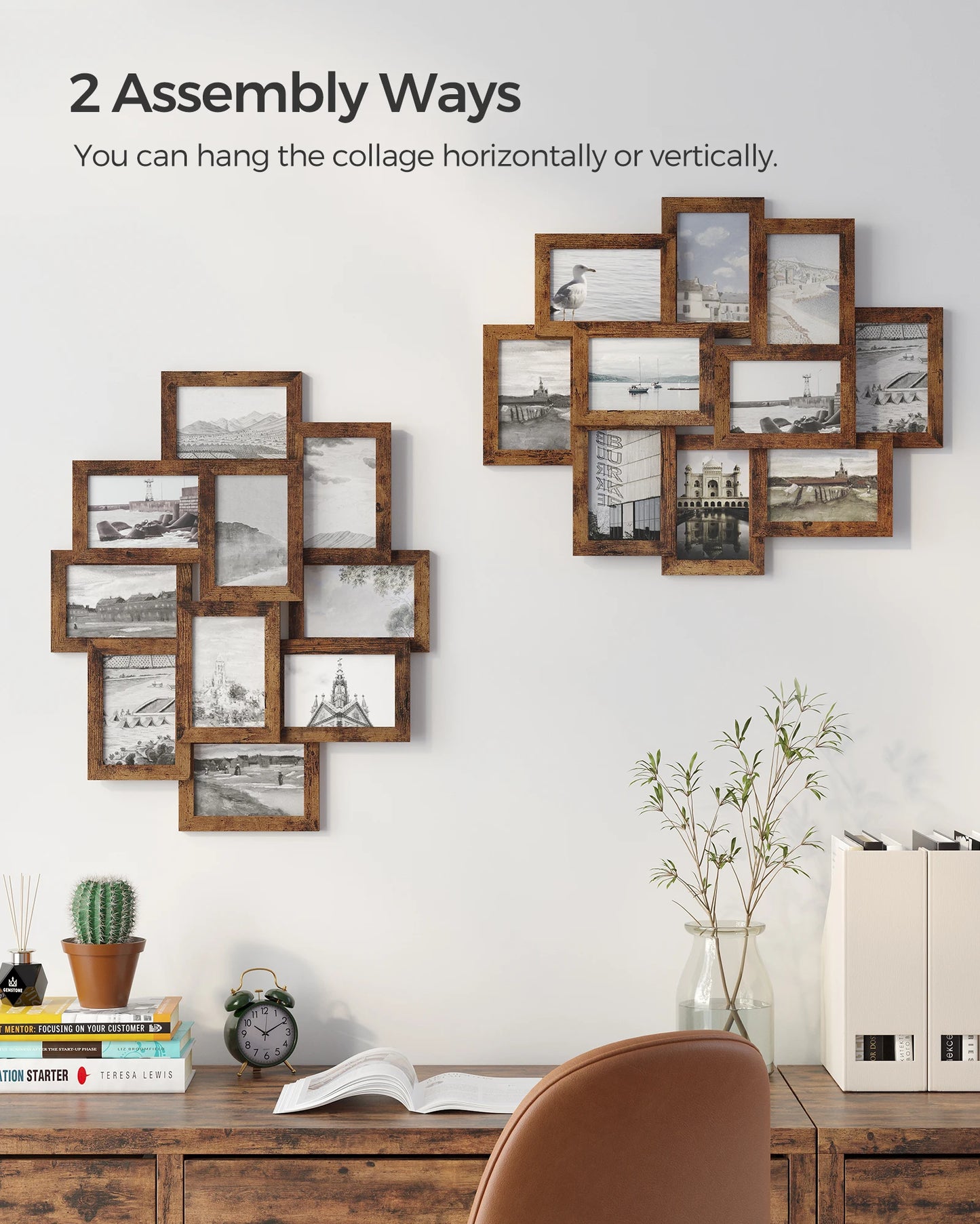 10-Pack Collage Picture Frames for Wall – Rustic 4x6 Photo Frame Set