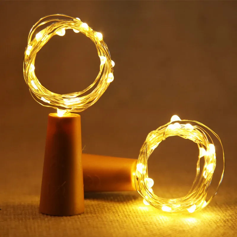 6PCS LED Bottle Cork Lights – Battery-Powered Fairy String for Christmas & Parties