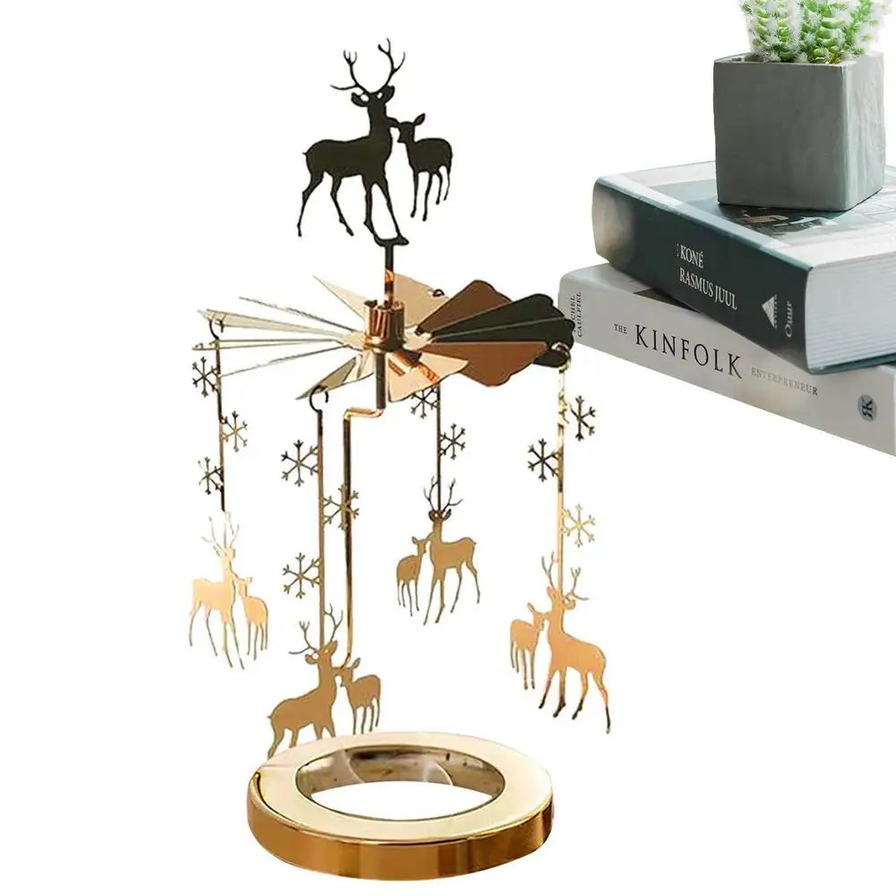 Thermal Rotating Candle Holder – Stainless Steel Carousel Candlestick for Table & Event Decor