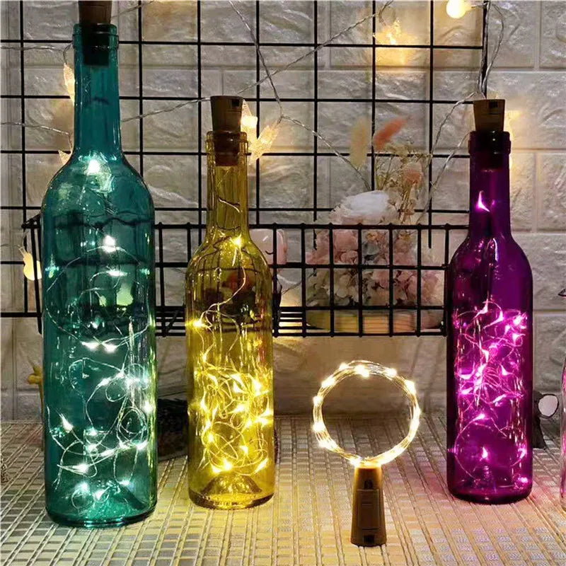 6PCS LED Bottle Cork Lights – Battery-Powered Fairy String for Christmas & Parties