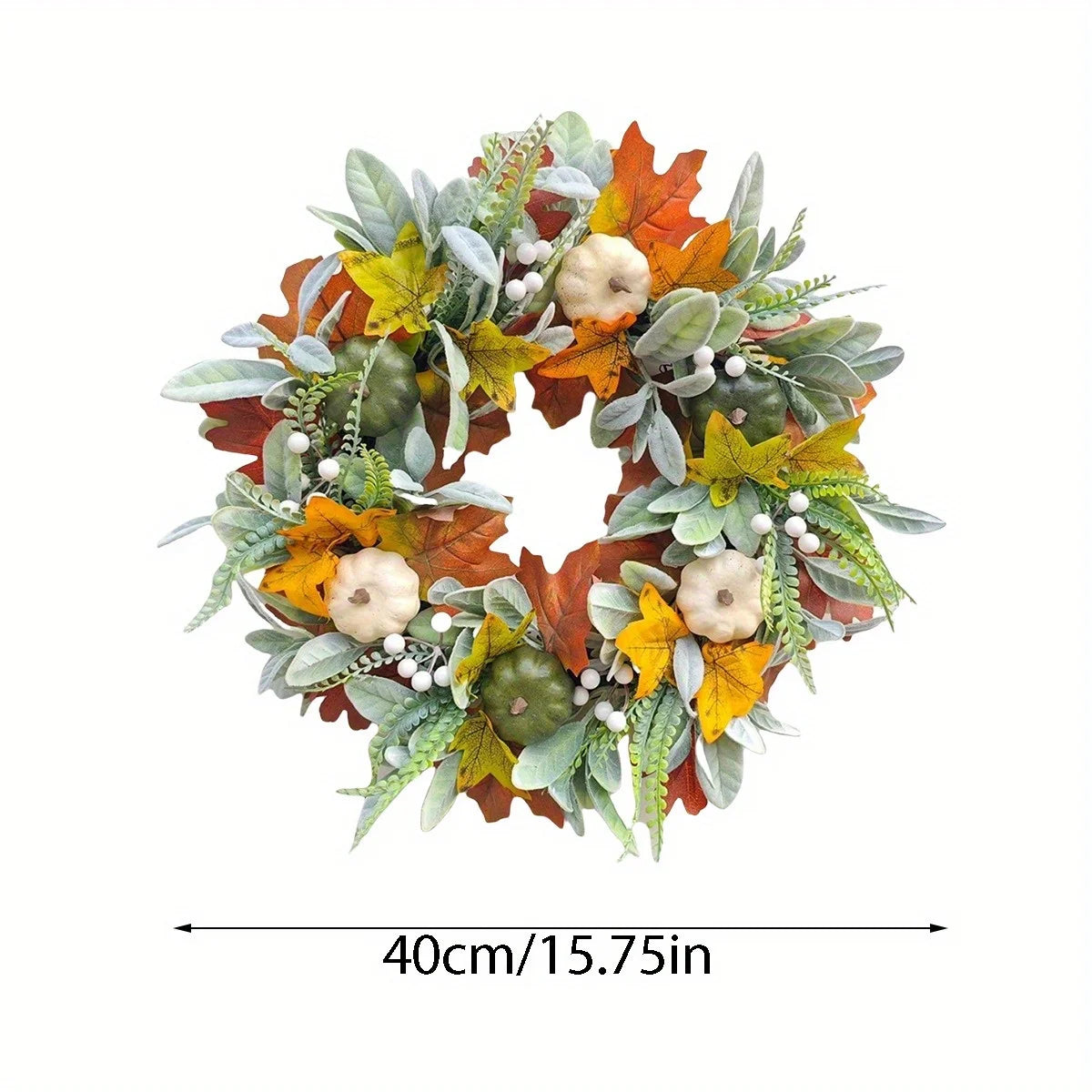 Thanksgiving Autumn Harvest Pumpkin Wreath – Rustic Front Door Welcome Decor