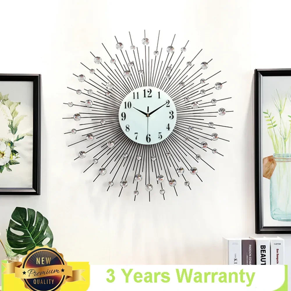 Luxury 3D Metal Sunburst Wall Clock