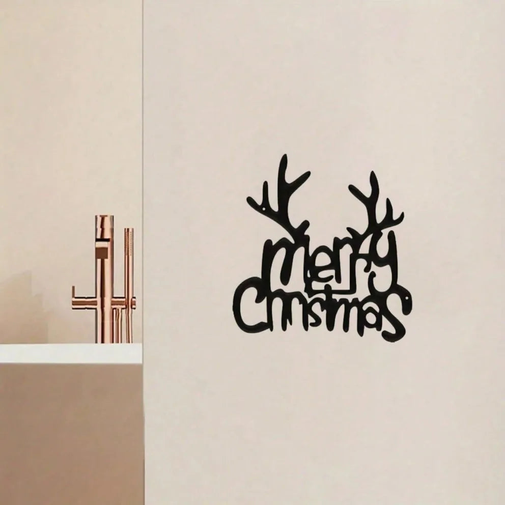 Elegant Deer Antler Metal Wall Decor – Modern Christmas Wrought Iron Accent