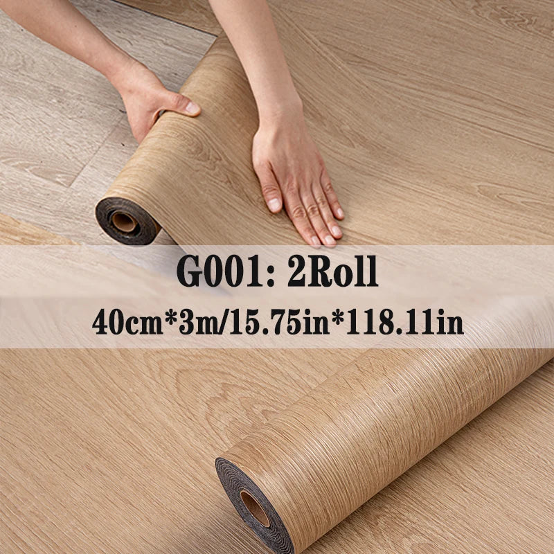 NINETAI Peel and Stick Vinyl Floor Tile Rolls – 2 Pack Wood Grain Flooring 25.8 Sq.Ft