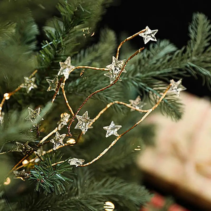 Christmas Glitter Stems – Golden Tree & Wreath Ornaments