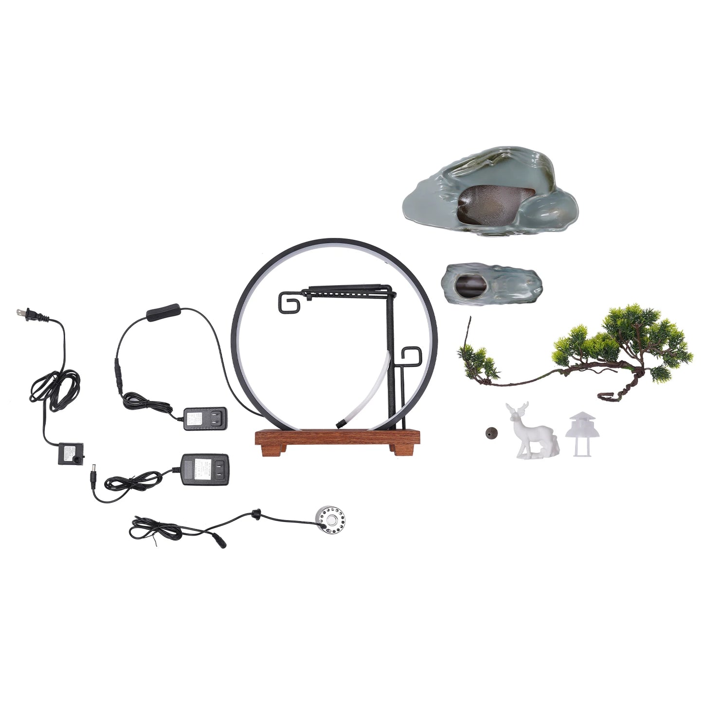 Indoor Tabletop Water Fountain with Mist and LED