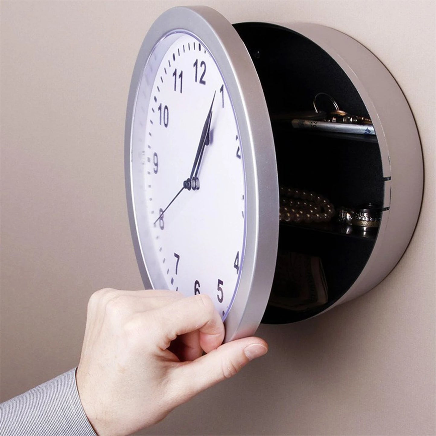 Hidden Storage Wall Clock with Secret Compartment