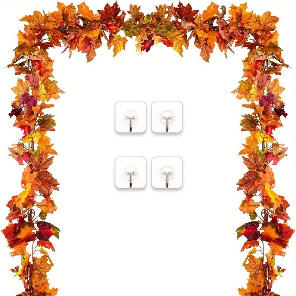 2-Pack Artificial Maple Leaf Garland – 11.8ft Fall Autumn Decoration