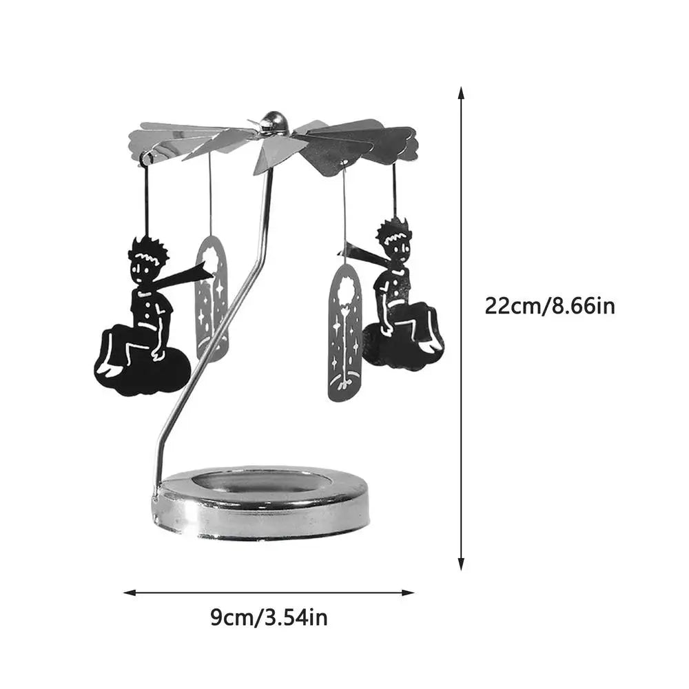 Thermal Rotating Candle Holder – Stainless Steel Carousel Candlestick for Table & Event Decor