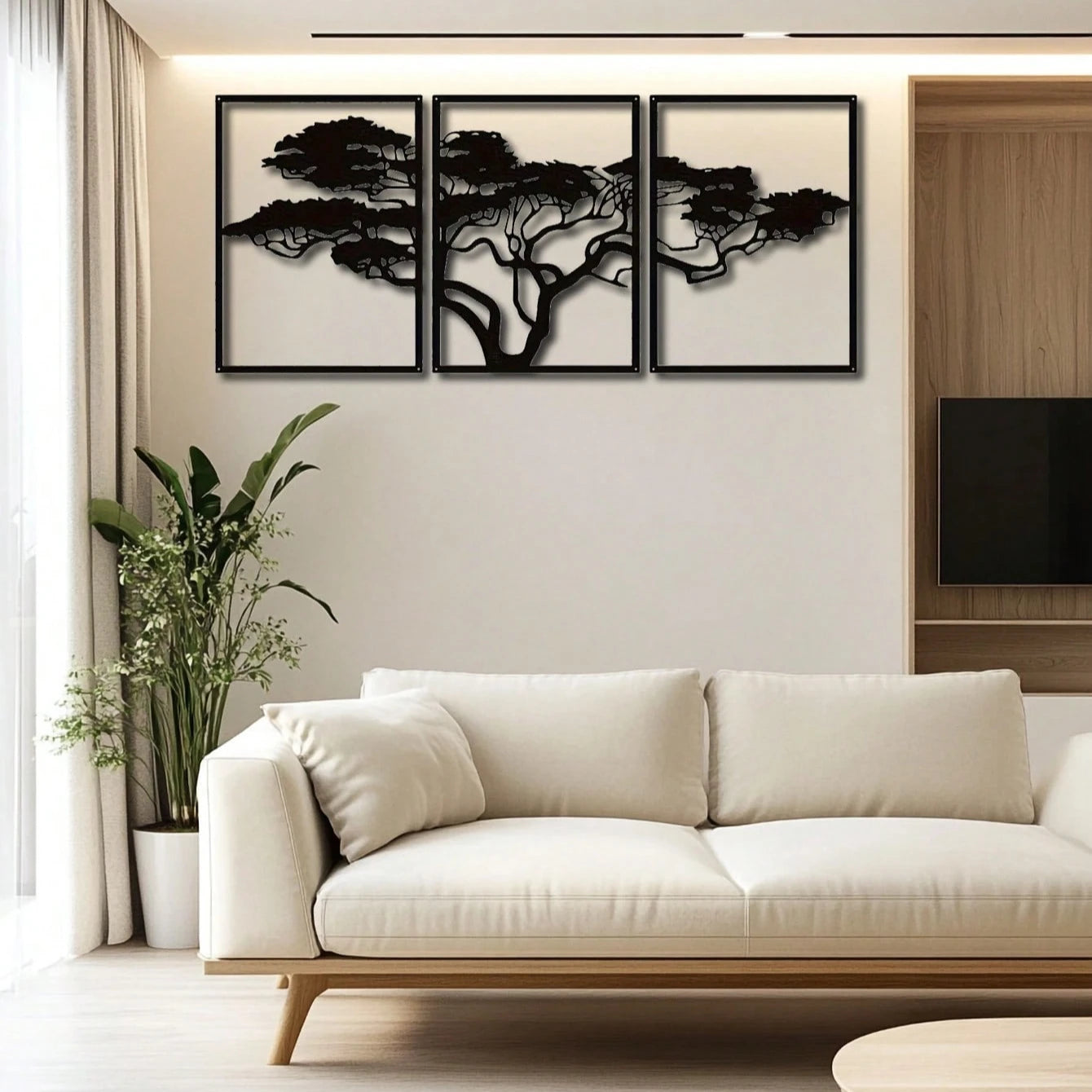 Handmade African Baobab Tree Metal Wall Art – Tribal Boho Tree of Life Sculpture for Living Room or Bedroom