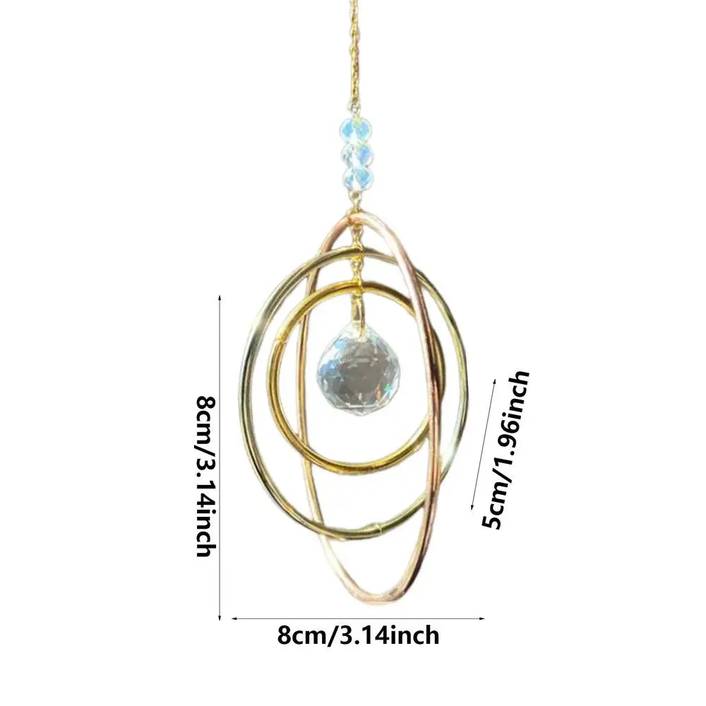 Crystal Moon Suncatcher – Hanging Rainbow Prism Wind Chime