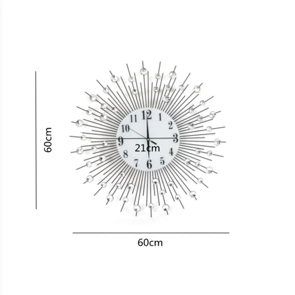 Luxury 3D Metal Sunburst Wall Clock