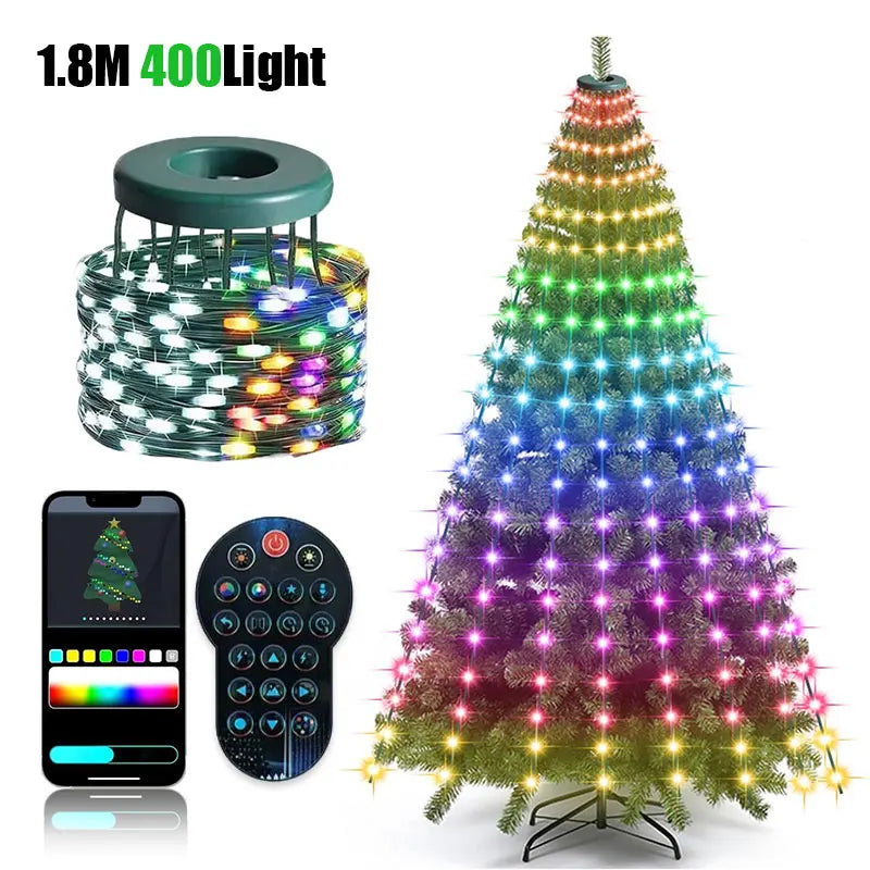 LED Smart Christmas Tree Lights – App Control Multicolor Fairy Lights