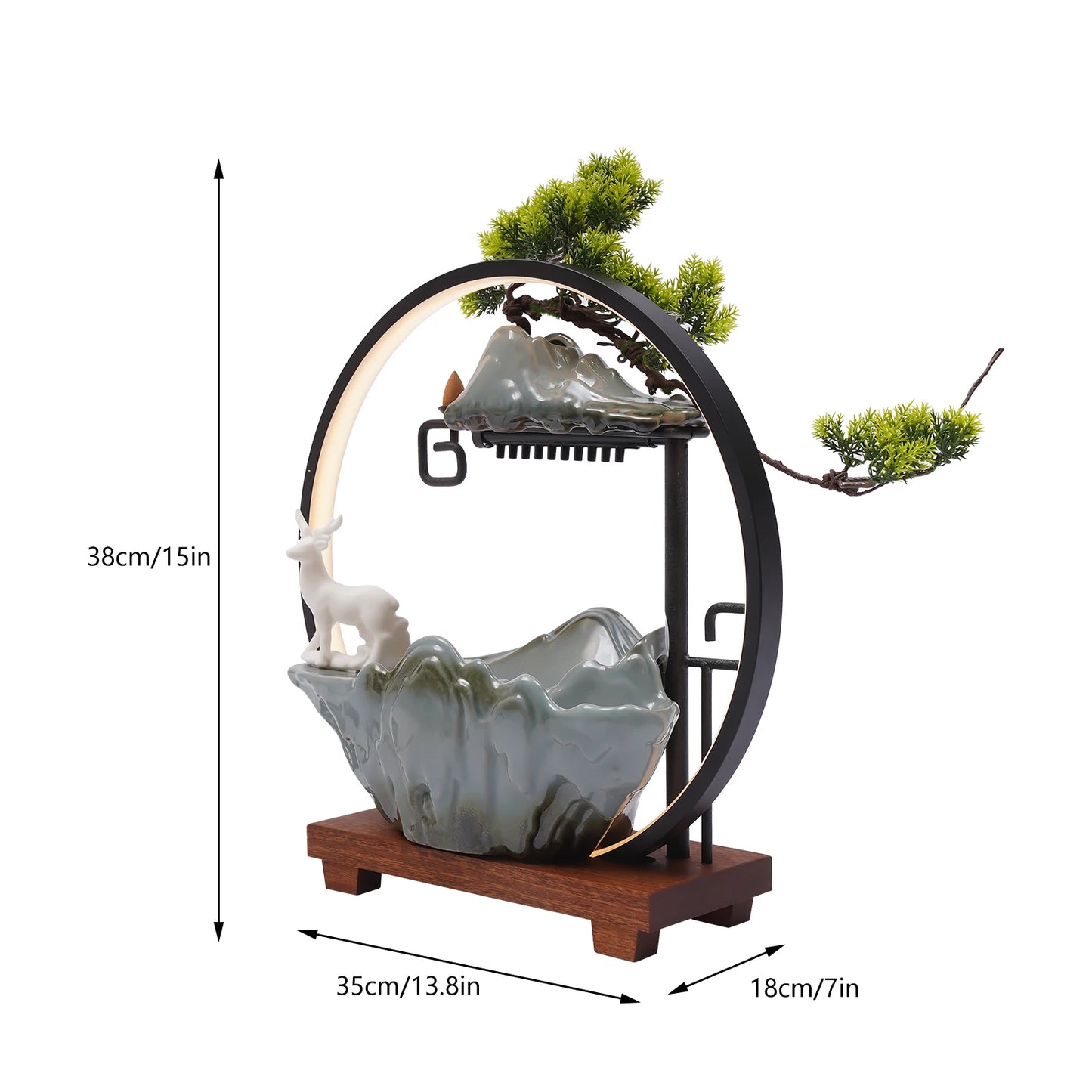 Indoor Tabletop Water Fountain with Mist and LED