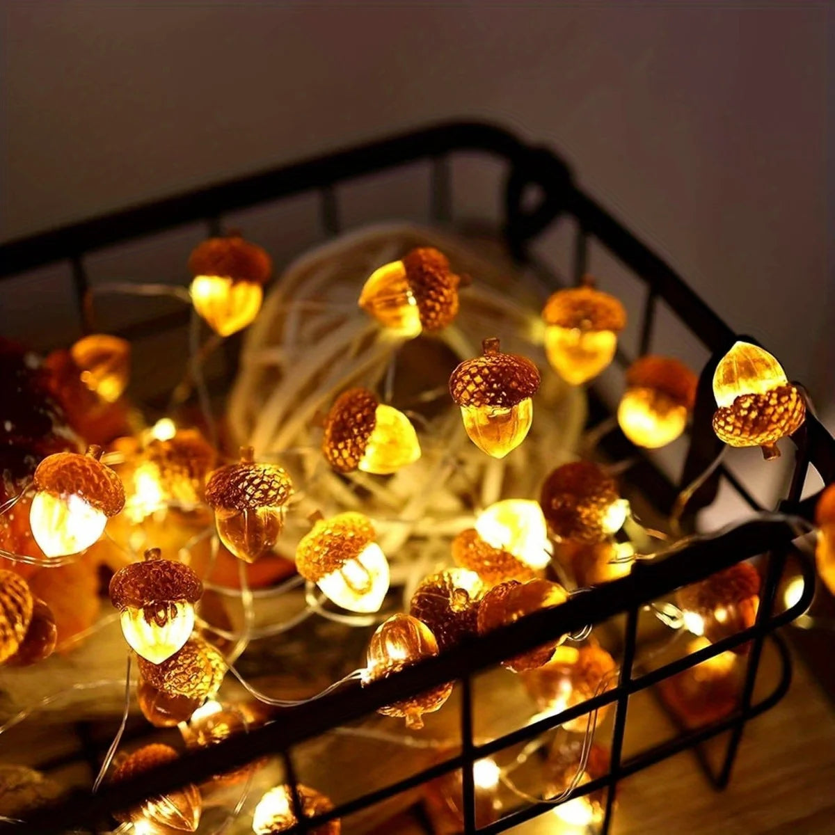 3D Acorn String Lights – Battery-Powered Thanksgiving & Christmas Decorative Lights
