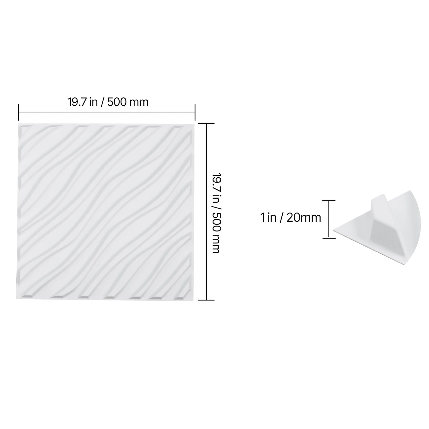 VEVOR 3D PVC Wall Panels – Modern Diamond Textured Tiles